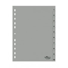 Разделитель Durable, А4, пластик.1-10, серый